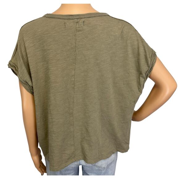 Free People You Rock Tee in Washed Army Green Size S - Picture 7 of 13